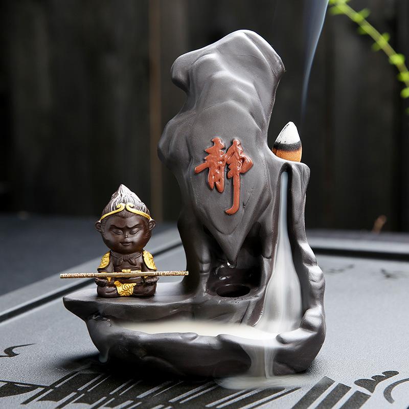 Курильница с обратным потоком, креативная керамическая настольная декоративная печь для ароматерапии, ветрозащитный держатель для благовоний