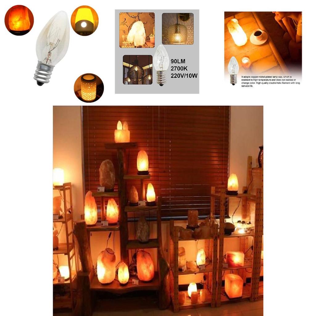 Серебряная лампочка E14 220v 10w C7 с острым кончиком, маленький винт, лампа для соляной лампы, аромалампы, ночник, лампа накаливания