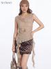 HeyHenry Ribbed Waist-Cinching Pleated Vest - American Style Sleeveless Top for Women