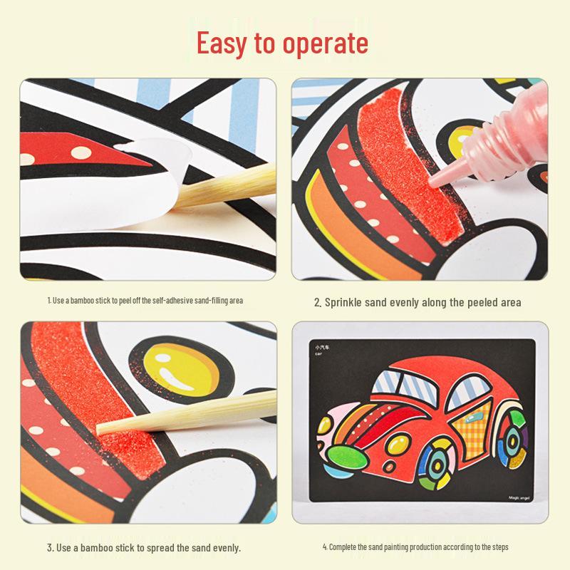 Heng Wu Colored Sand Art Bottle - DIY Craft & Educational Scratch Painting Toy for Kids
