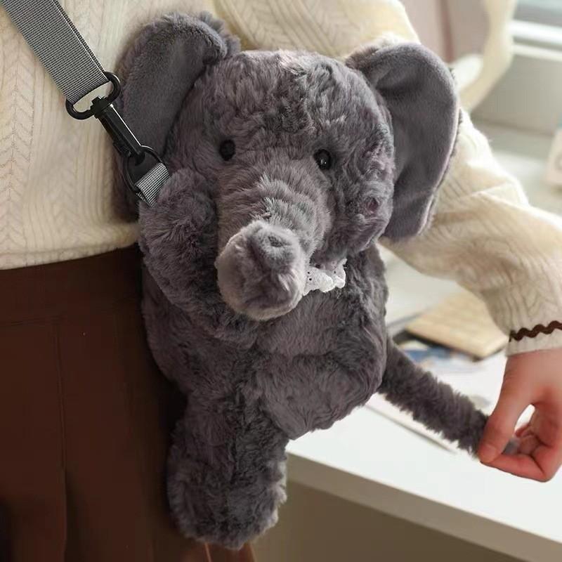Sheep Rabbit Bear Elephant Plush Single Shoulder Crossbody Bag Animal Toy Doll