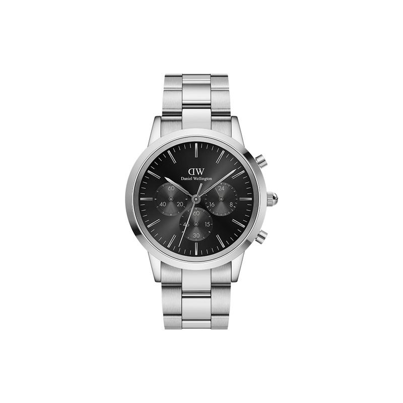 Daniel Wellington European and American watches Three Eyes Chronograph Series Watch Quartz Movement Stainless Steel Strap Black Dial Men's DW00100645