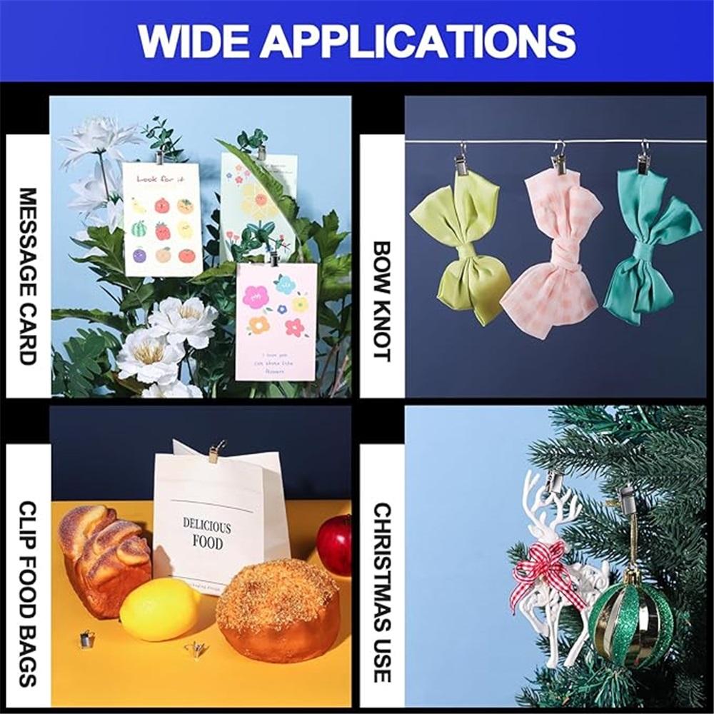 Small Curtain Clips for Hanging - 100 Black Outdoor Light Clip Hooks for Christmas Light Strings, Outdoor Hooks for Awning Patio