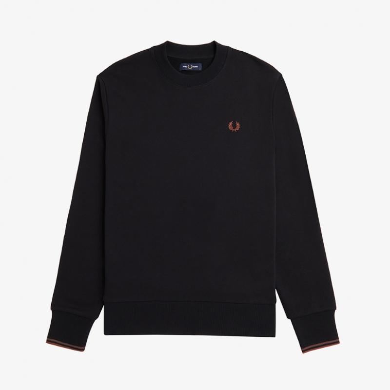 Fred Perry [базовый] Толстовка с круглым вырезом, черная Afpm2437535 X56