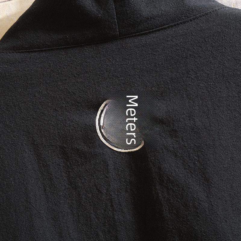 Даосский халат большого размера в японском стиле: Летняя рубашка в стиле хип-хоп с вышитыми лентами и рукавами три четверти