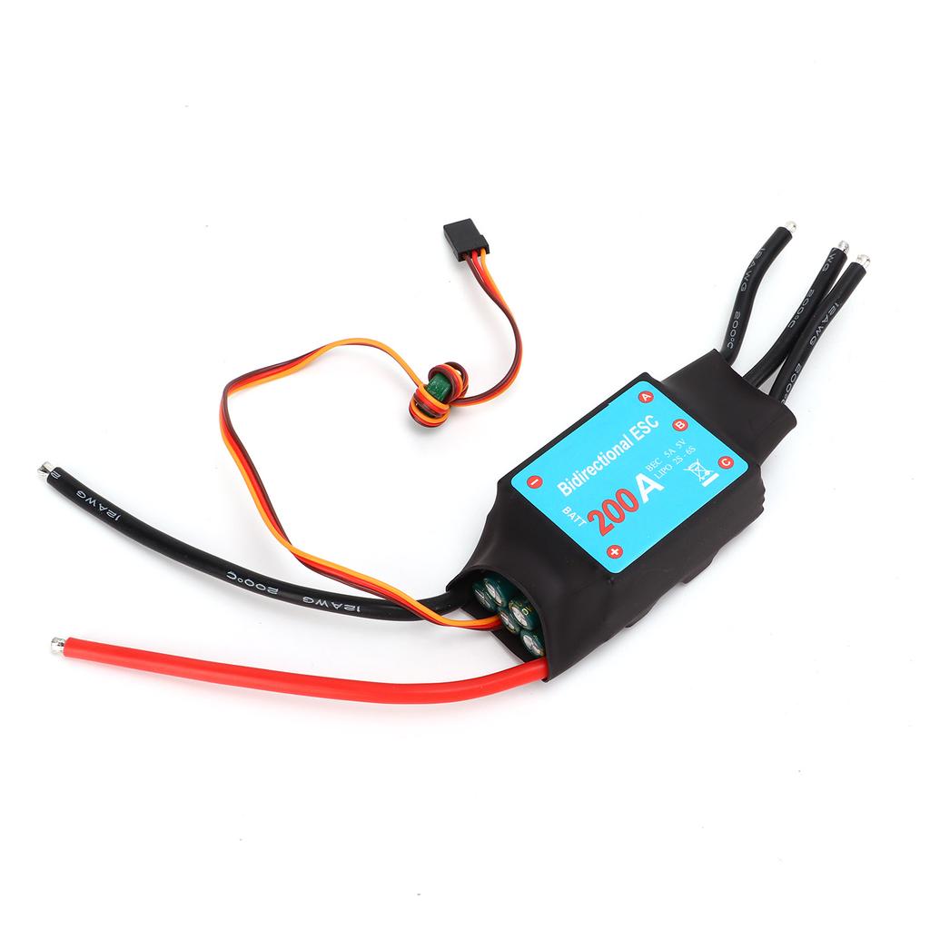 Brushless ESC Black 200A Brushless ESC RC Boat Two Way Water Cooled ESC for RC Boats Underwater