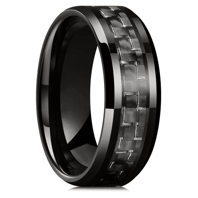 Vintage Viking Celtic Dragon Rings For Men Women Inlay Carbon Fiber Hiphop Men Stainless Steel Rings Wedding Band Jewelry Gifts