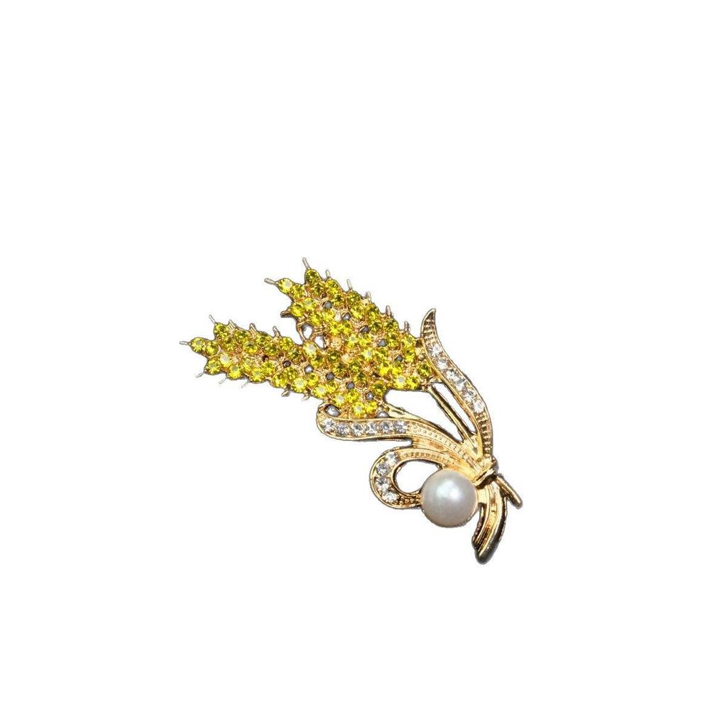 Элегантная брошь в виде колоска пшеницы для женщин - Высококлассная, модная, легкая роскошная булавка для пальто и костюмов