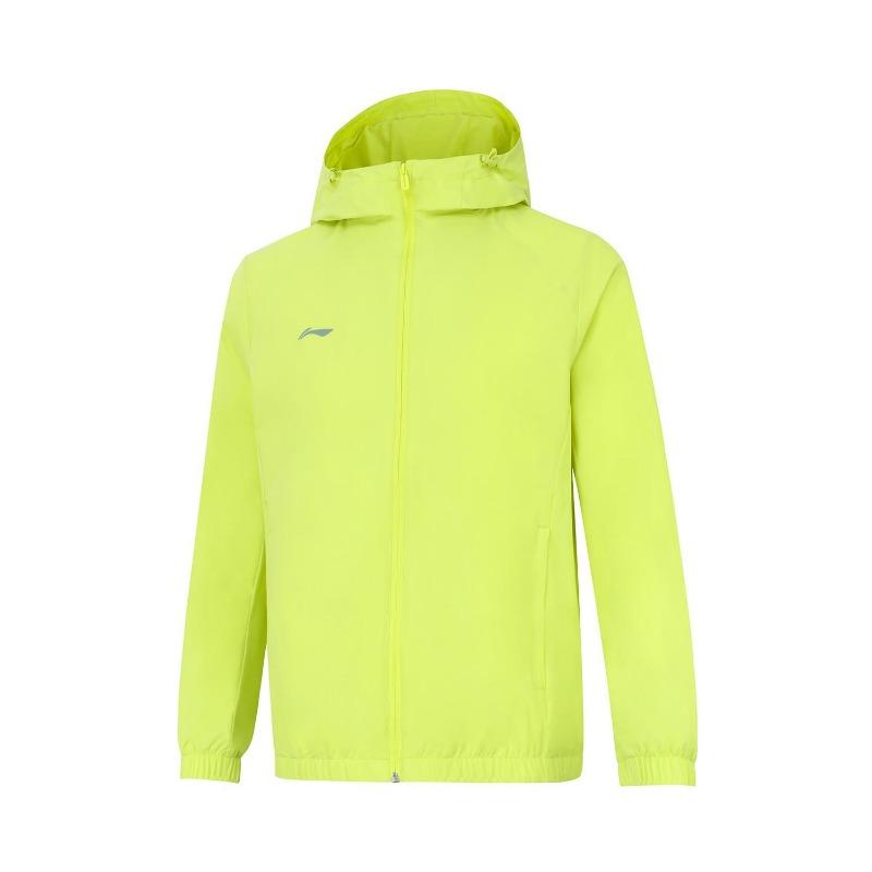 Li Ning Group Purchase Series Logo Реглан Молния С Капюшоном Спортивная Ветровка Мужская Верхняя Одежда Желтый Флуоресцентно-Зеленый AFDU627-5
