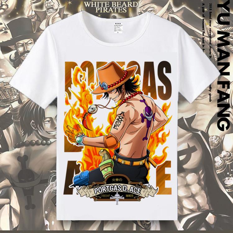 One Piece Luffy Aesop Youth Tshirt Summer ShortSleeved Anime Merchandise for Boys And Girls