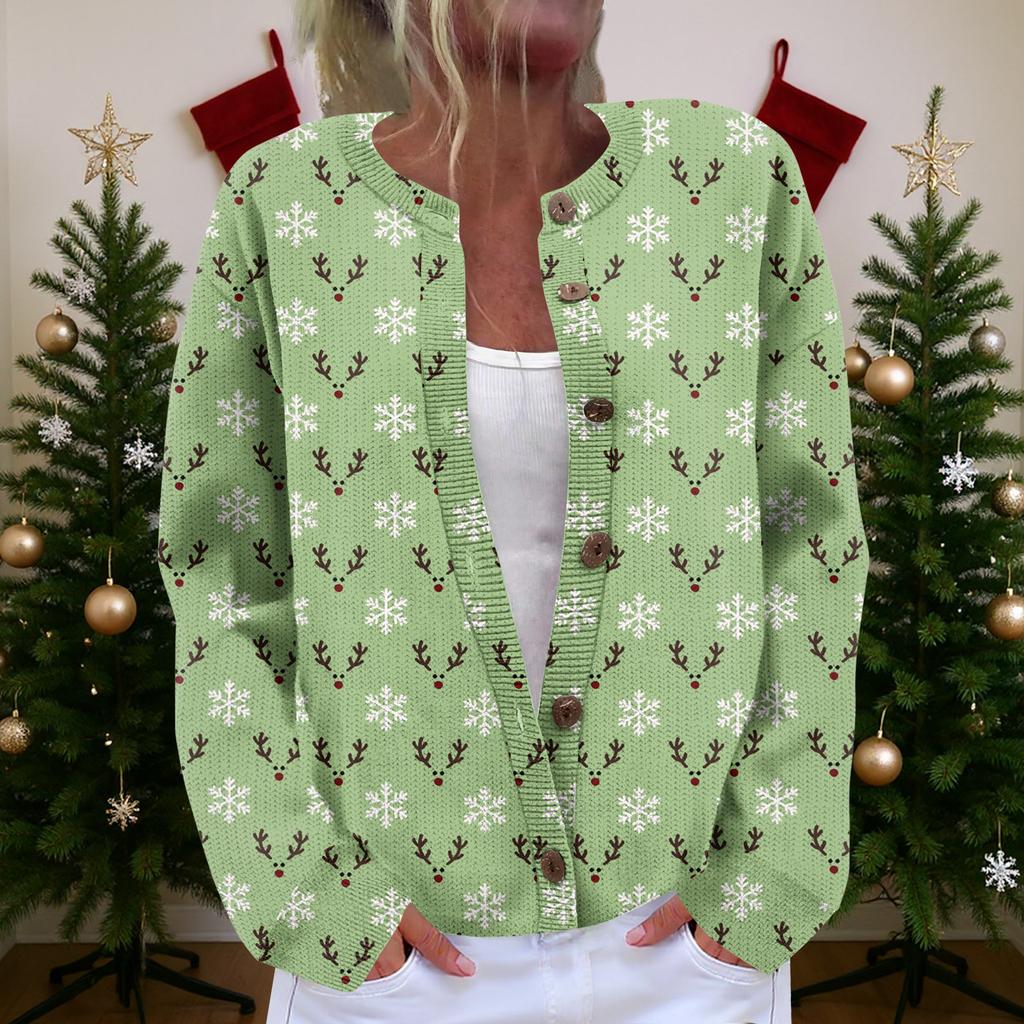 Women's  Cardigan Long Sleeve Lightweight Fun Christmas Print Jacket