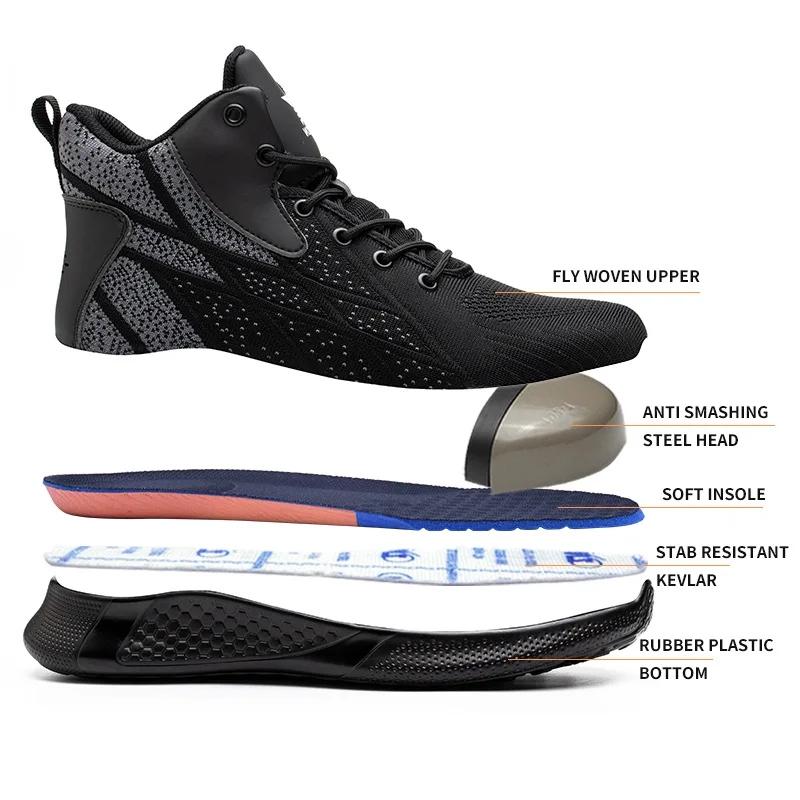 Мужские защитные ботинки с высоким верхом, защитная обувь, мужские женские рабочие ботинки со стальным носком, мужские противоударные неразрушимые строительные ботинки, зимние