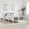 Bed Frame in White and Light Grey 120 x 190 cm Solid Pine Wood
