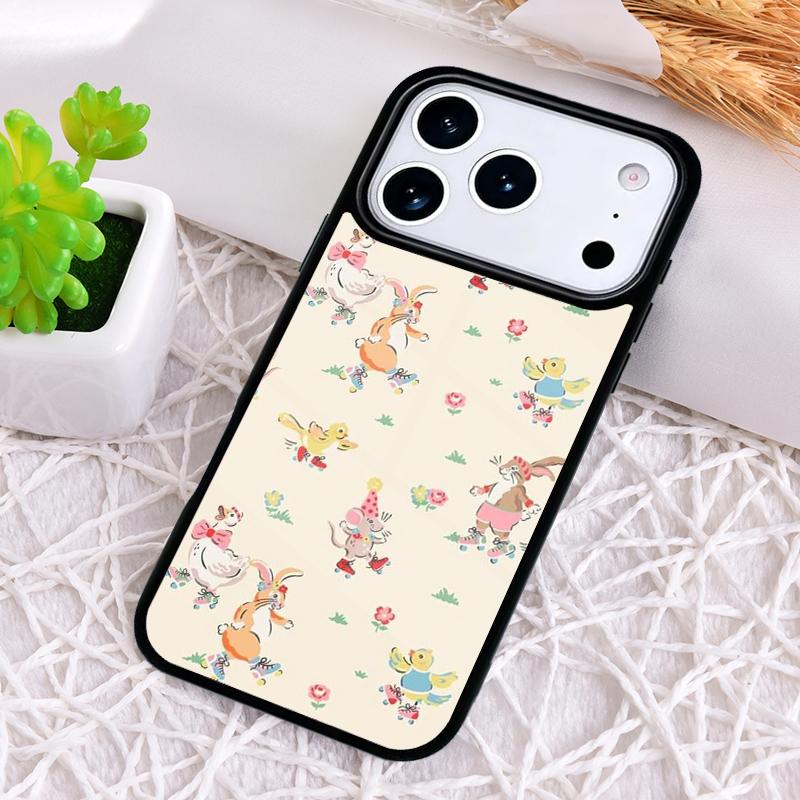 Милый Кролик мягкий Чехол для Телефона для iPhone 17 Air 16 15 11 12 14 13 Pro Max Ударопрочный Чехол