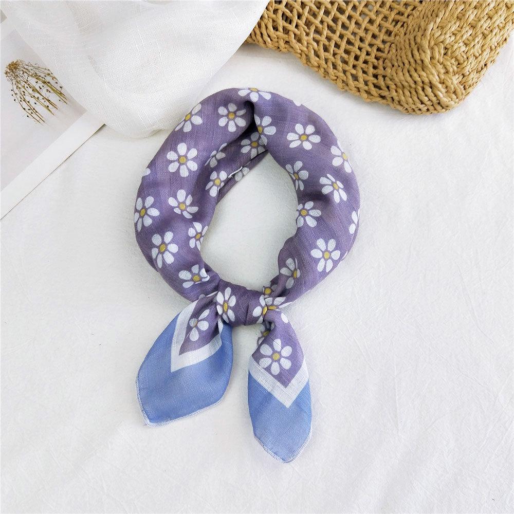 Маленький квадратный шарф из хлопка и льна, шелковый шарф, женский, весна и осень, новый стиль, художественный и универсальный, модный, темпераментный шарф-повязка на голову