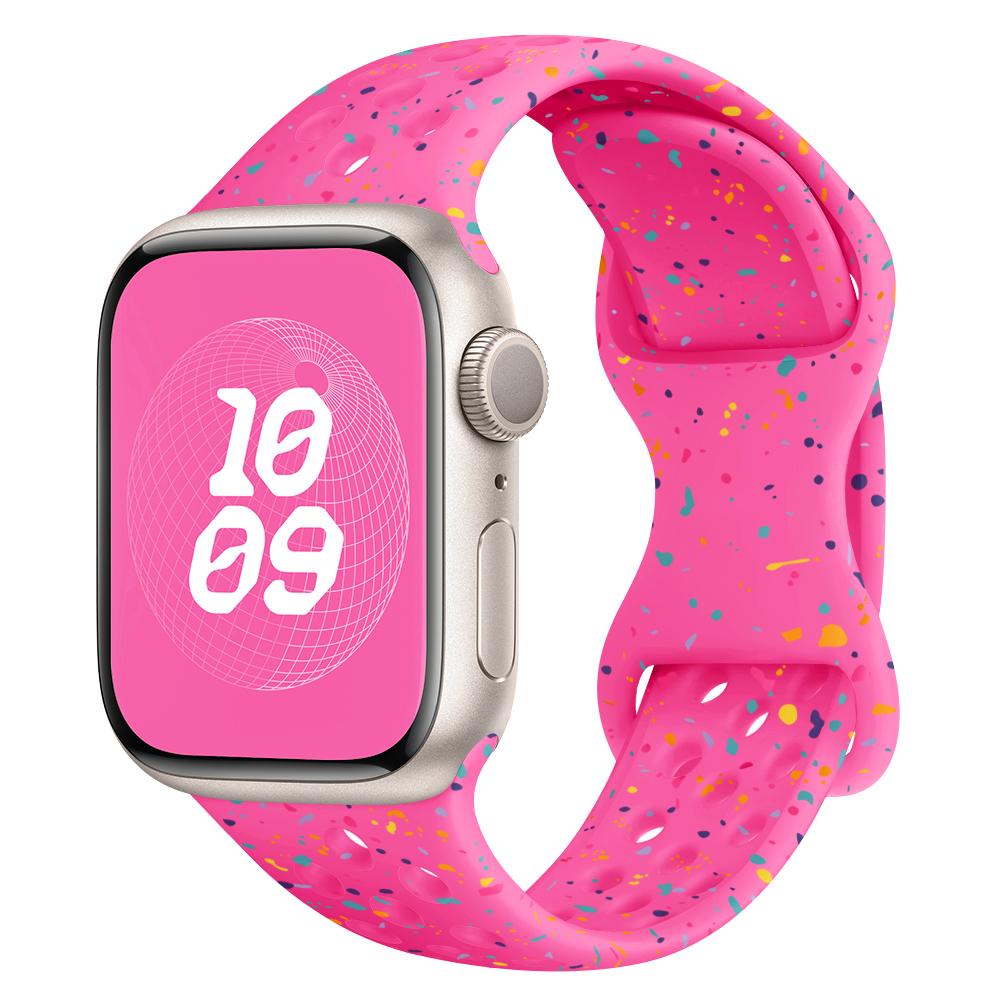 Оригинальный силиконовый ремешок для Apple Watch Band 44 мм 45 46 40 41 38 42 мм Correa Дышащий iwatch series 10 9 8 SE 7 6 Ultra 2 49 мм