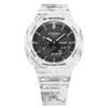 Casio Мужские кварцевые часы GAE-2100GC-7A из смолы, водонепроницаемые 200 м, аналоговые, противоударные