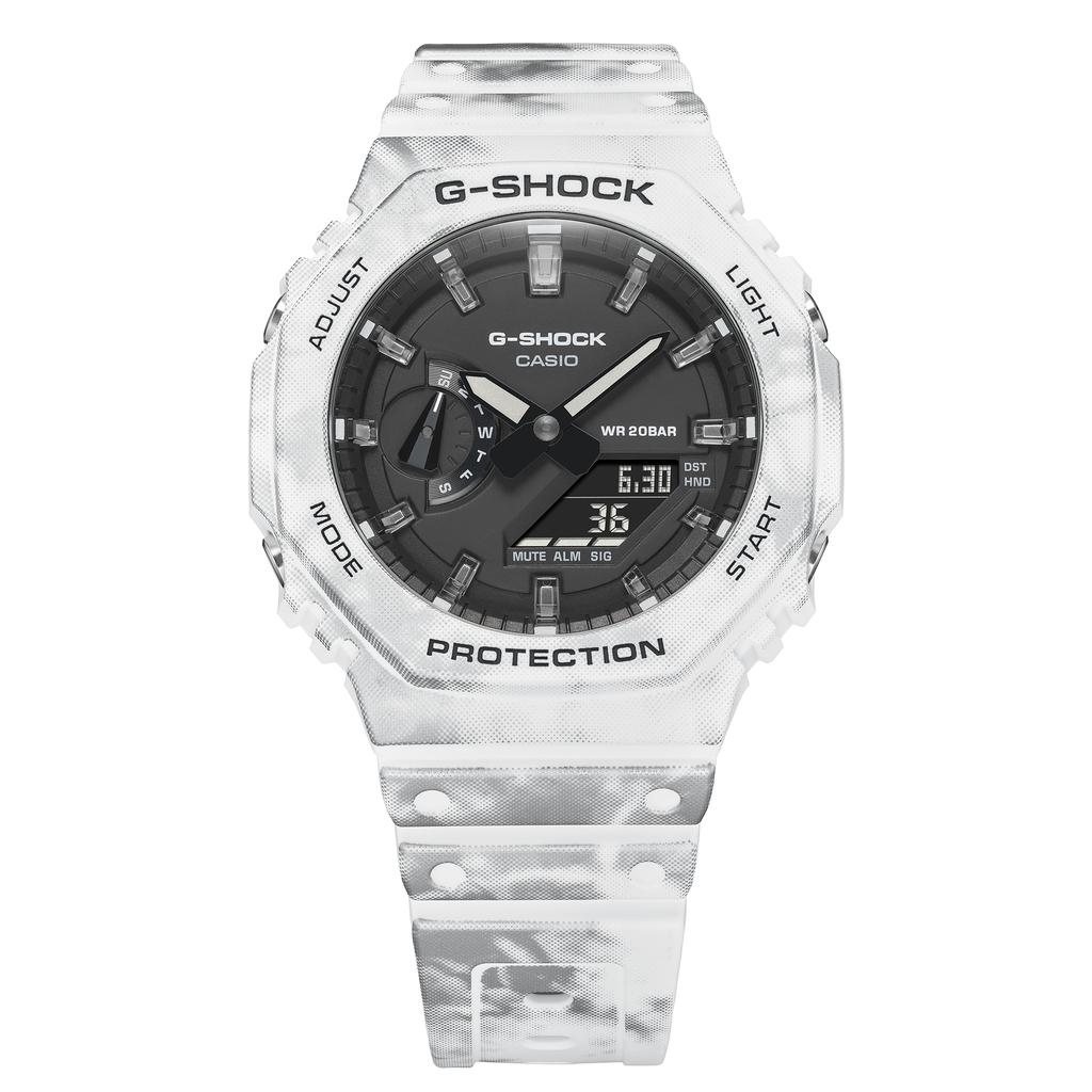 Casio Мужские кварцевые часы GAE-2100GC-7A из смолы, водонепроницаемые 200 м, аналоговые, противоударные