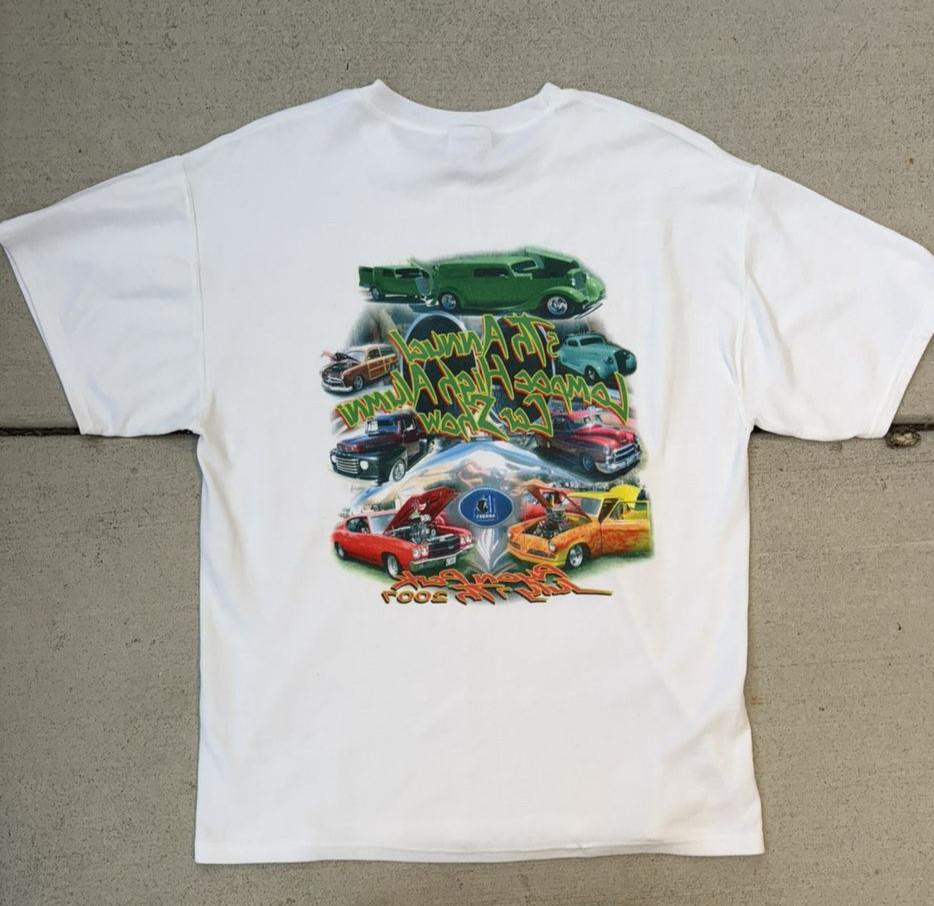Vintage 90s White Stitched T Shirt Style Graphic Tee Retro Unisex S-5XL