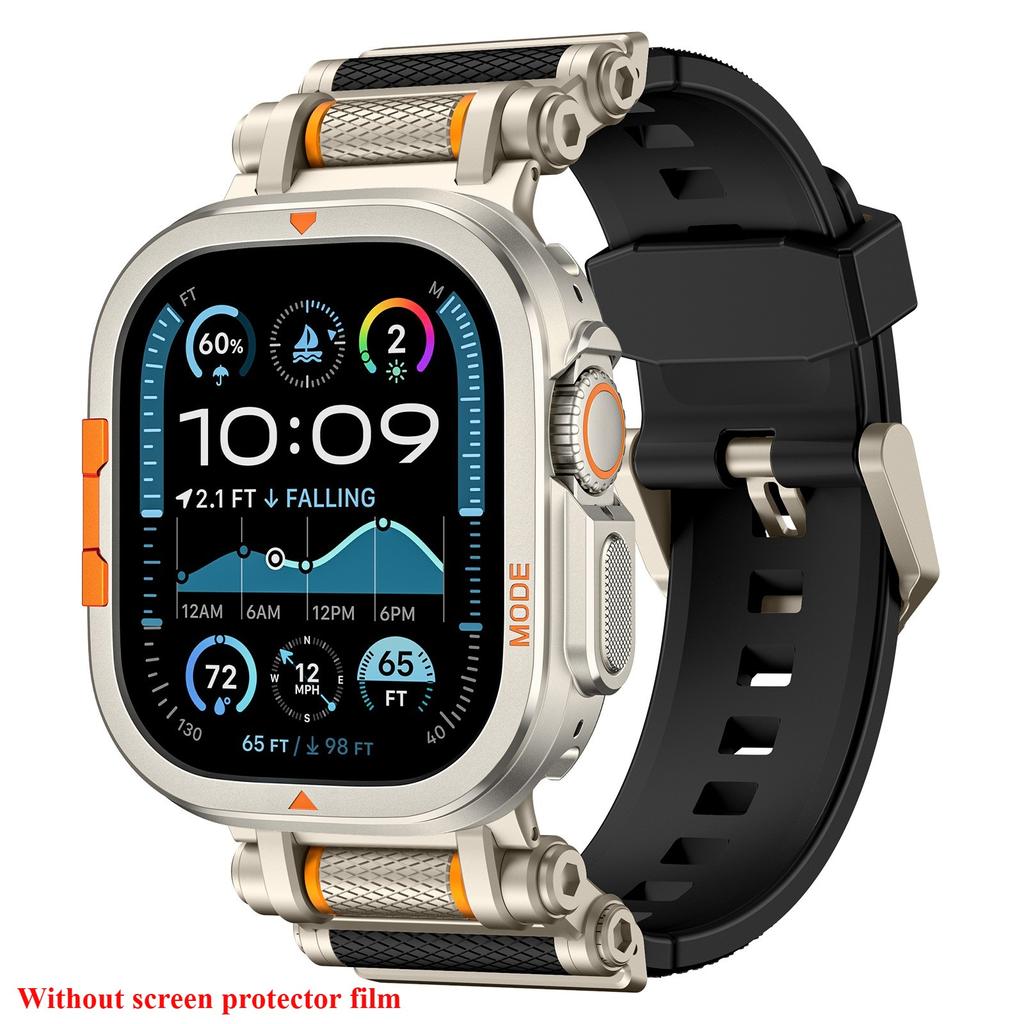 Силиконовый Металлический Ремешок+Чехол-Крышка Для Apple Watch Серии 11 10 46мм Металлический Чехол Рамка из Алюминиевого Сплава для iWatch Ultra 3 2 49мм