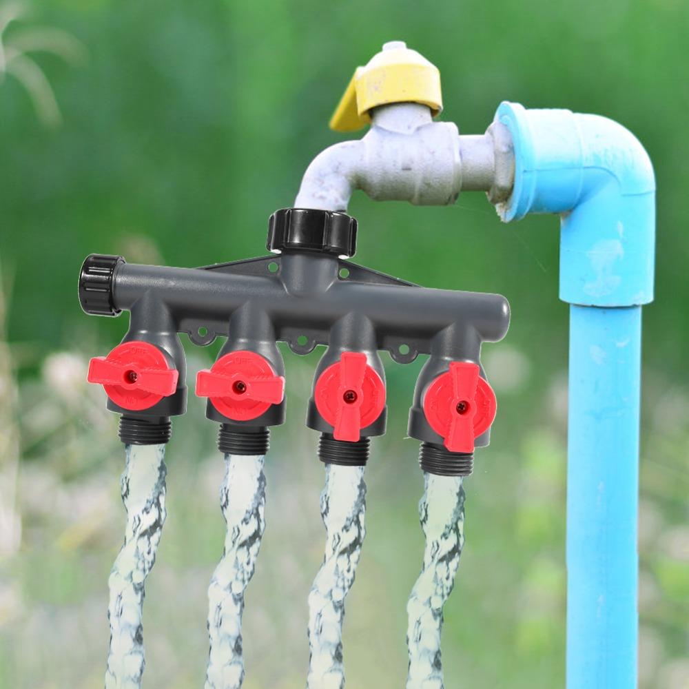 4 Way 4 Way Hose Splitter Plastic Garden Hose Splitter Durable Water Tap Splitter Home Garden