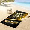 Name Custom Boston Bruins Logo Print Beach Towel, Large Soft Quick Dry Towel for Beach Camping Swimming