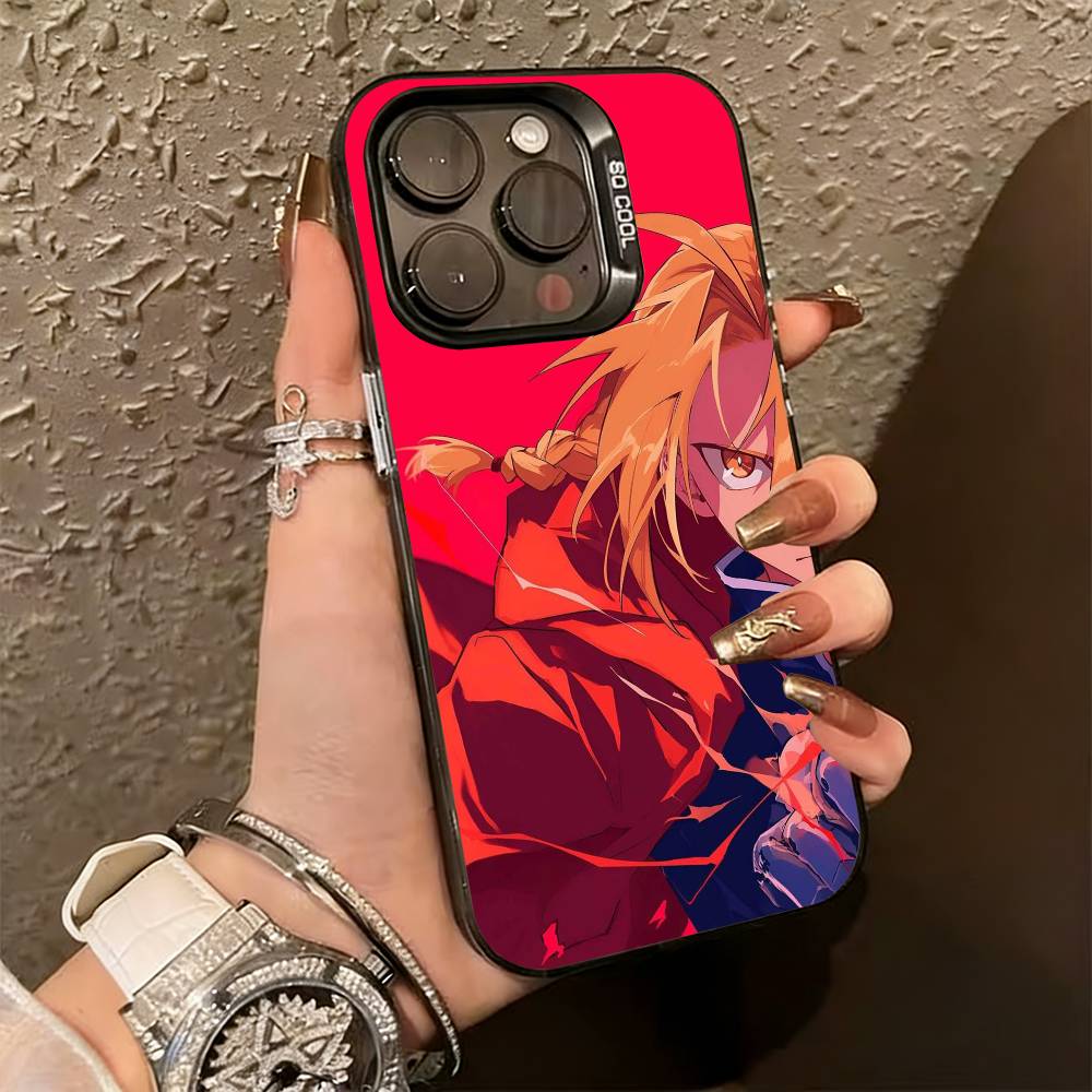Чехол для телефона Эдвард Элрик Стальной Алхимик Для iPhone 17,16,15,14,13,12,11 Plus,Pro Max,XS,Цветной Серебряный Позолоченный Внутренний Чехол
