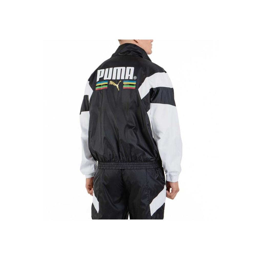 Puma Metallic Gold Embossed Regular Zip-Up Jacket Men Jackets Black 597610-01