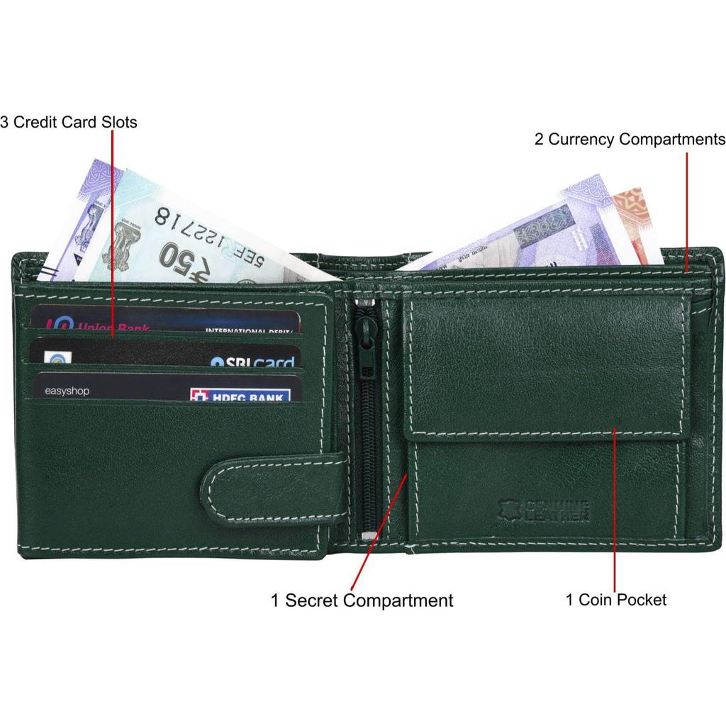 Men Casual, Formal, Travel, Trendy Genuine Leather RFID Wallet (6 Card Slots)