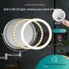 Wall-mounted Lighted Makeup Mirror, Double-sided Retractable Design for Bathroom or Hotel Use