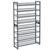 8 Tier Shoe Rack, Set of 2 4 Tier Shoe Organizers, Steel Shoe Shelf, Adjustable Flat or Angled Shelves,