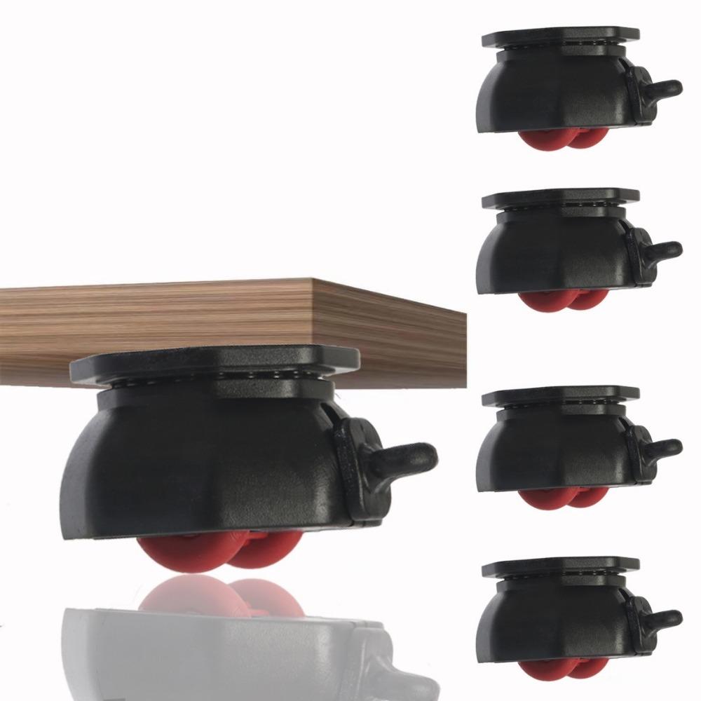 4Pcs Wear Resistant Universal Wheel Caster Self Adhesive Pulley Rotating Wheel  Home Use