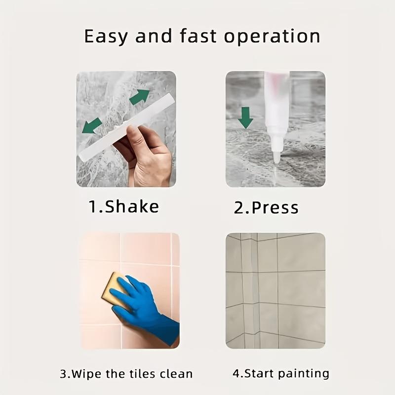 5Pcs Waterproof Tile Grout Pen White Grout Repair Marker for Bathroom Kitchen Gaps