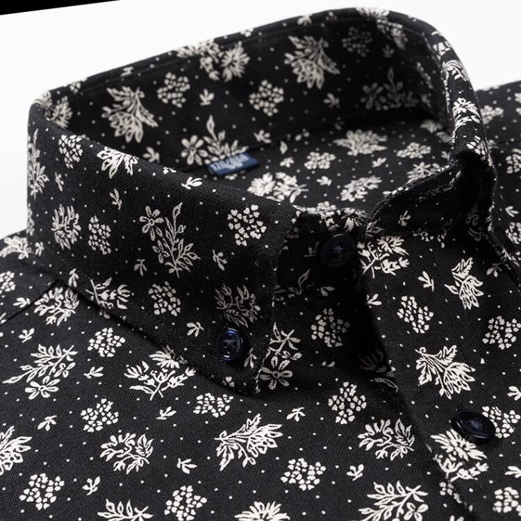 Новые мужские повседневные рубашки с цветочным принтом больших размеров 7XL, хлопковая рубашка с длинным рукавом, обычная мужская рубашка для отдыха