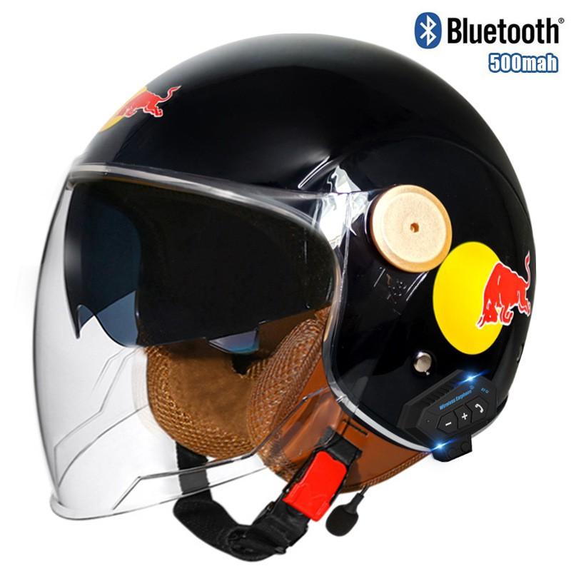 3C DOT Certified Bluetooth Motorcycle Half Helmet Retro Style Men Women All Season