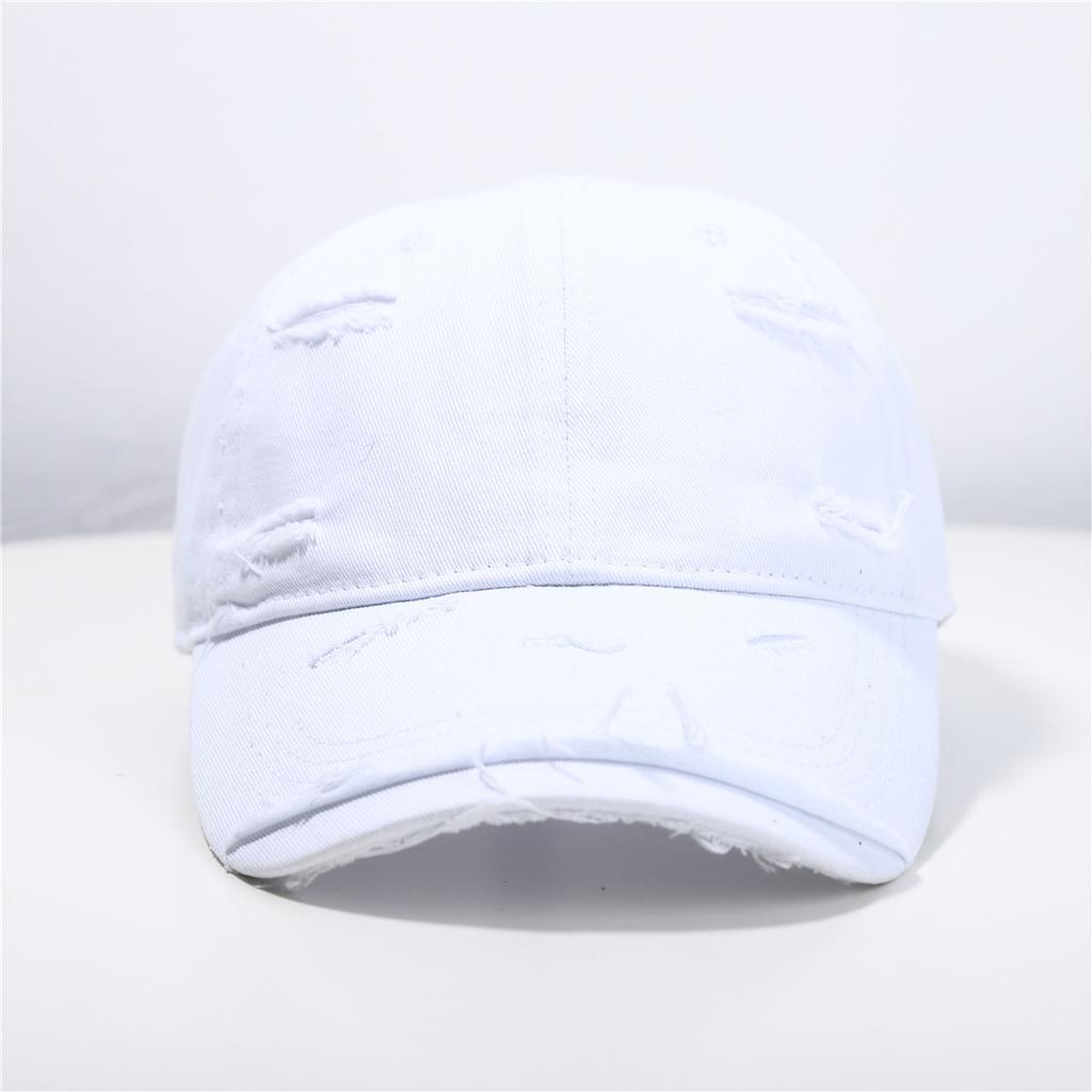 Baseball Cap Women's New Spring and Summer Versatile Soft Top Hip Hop Baseball Cap Outdoor Student Retro Personality Ripped Sun Hat