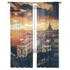 Vintage View Saint Peter At Dusk Sheer Curtains for Living Room Transparent Tulle Window Curtain Bedroom Kitchen Veil Drapes