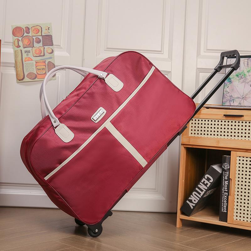 Большая дорожная сумка-тележка в корейском стиле - Легкая, складная ручная кладь для женщин, мужчин и студентов