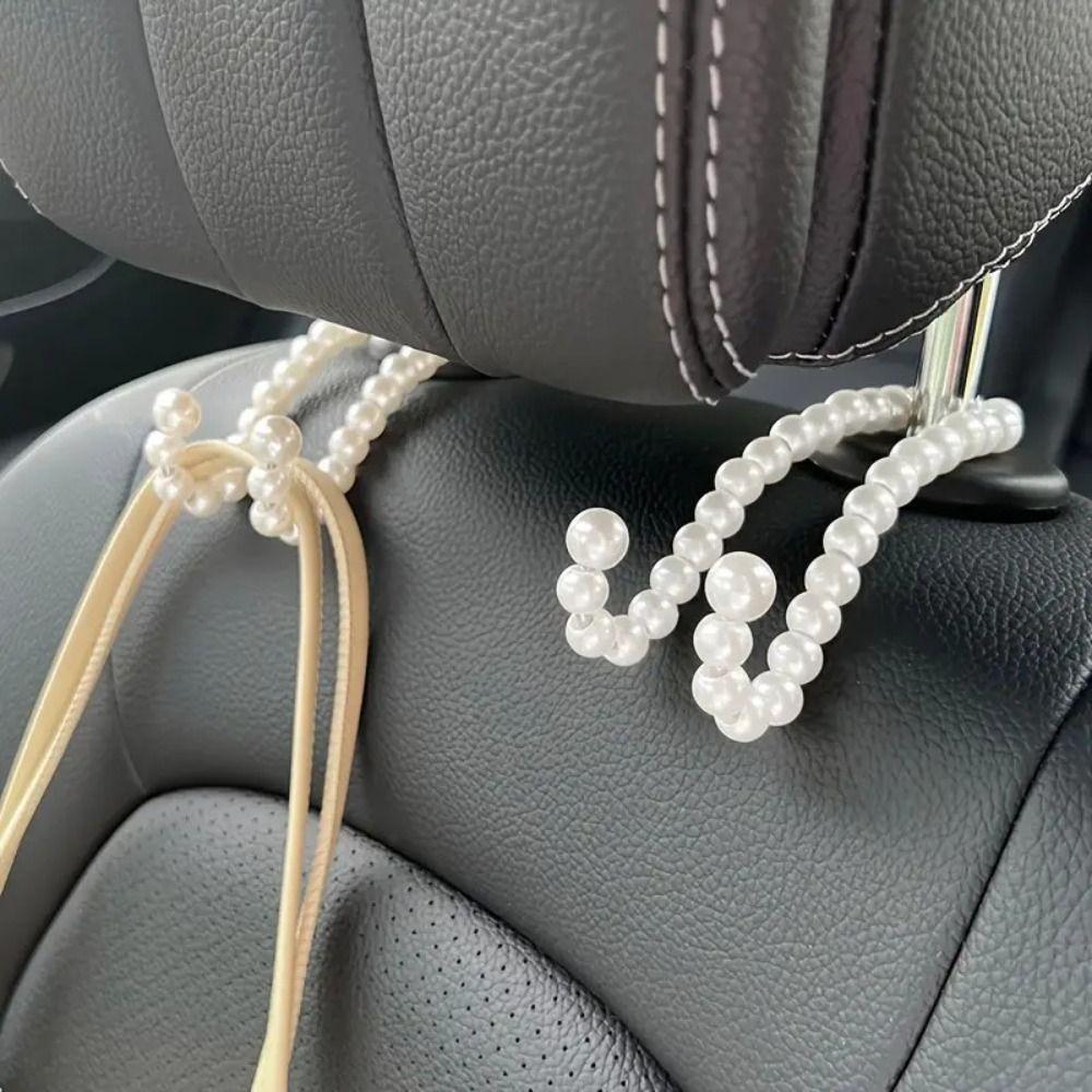 Elegant Bow Car Hook Bowknot Adorable Bow Knot Car Hook Pearl Car Organizer Clip Car Styling