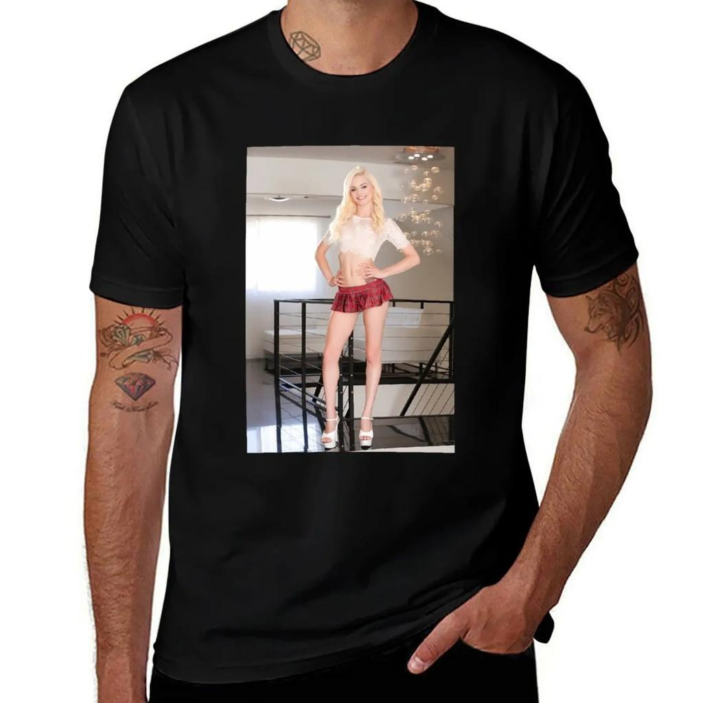 Elsa Jean T-Shirt funny shirt cotton oversized graphic tee oversize t-shirts man vintage t shirts Men's clothing