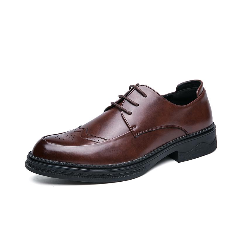 2024 Mens Genuine Leather+Microfiber Soft Anti-slip Oxfords Loafers Man Casual Business Formal Dress Wedding Brogue Casual Shoes