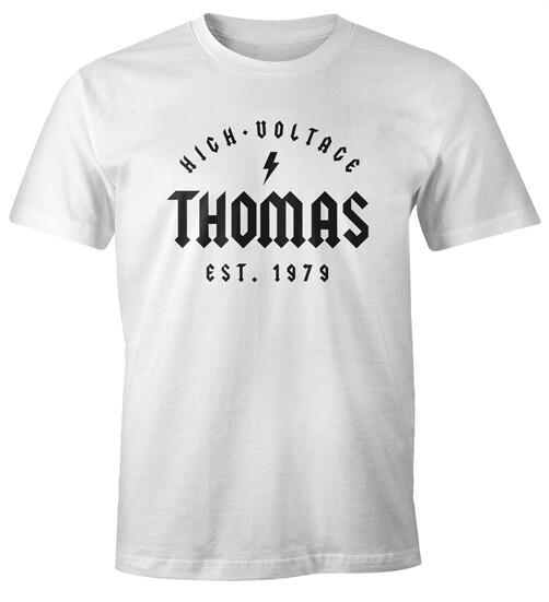 Mens T-Shirt Customizable Lettering High Voltage Customizable Name and-