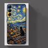 Чехол для телефона Xiaomi Redmi Note 12 Pro 7 8 11s 12s 13 Pro Plus 10S 9S 11 14 10 9 с рисунком «Звездная ночь» Ван Гога и кошкой Funda