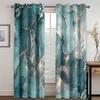 3D Print Abstract Abstract Geometry Marble Blue Red Grey Design 2 Pieces Curtains for Living Room Bedroom Window Drape Decor