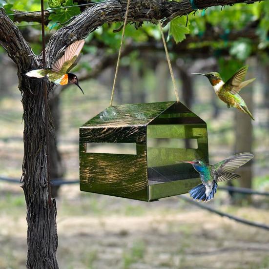 Кормушка для птиц для уличного подвесного скворечника в деревенском стиле, кормушка для диких птиц для наружного декора сада, патио, заднего двора