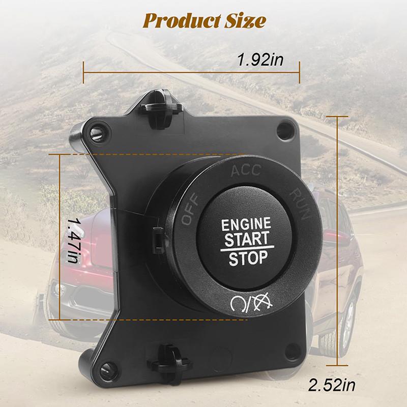 Black Car Engine Switch Ignition Push Button Fit for Jeep Cherokee 2014-2023 1VB70DX9AC/6CK47DX9AC