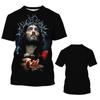 Fashion Jesus 3D Print T Shirt For Men Street Trend Short Sleeves Top Summer Oversized T-Shirt Clothes Casual O-neck Sweatshirt