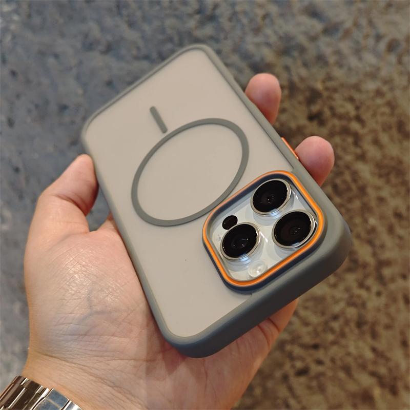 Роскошный простой чехол для телефона Magsafe для iPhone 16 15 14 Plus 13 12 11 Pro Max матовый хит цветной беспроводной зарядный жесткий бампер чехол