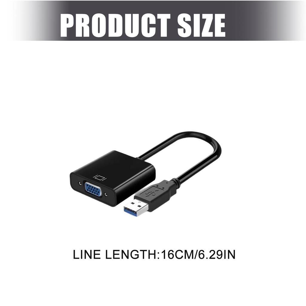 1080P USB3.0 к VGA Видео Конвертер для ПК Компьютера, VGA Female на USB3.0 Male Адаптер для Ноутбука, ТВ-приставки, Монитора, Проектора