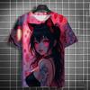 2025 New Anime Girl Pattern Men's T-shirt 3D Printing Summer Top Short Sleeve Fashion Casual Oversized T-shirt
